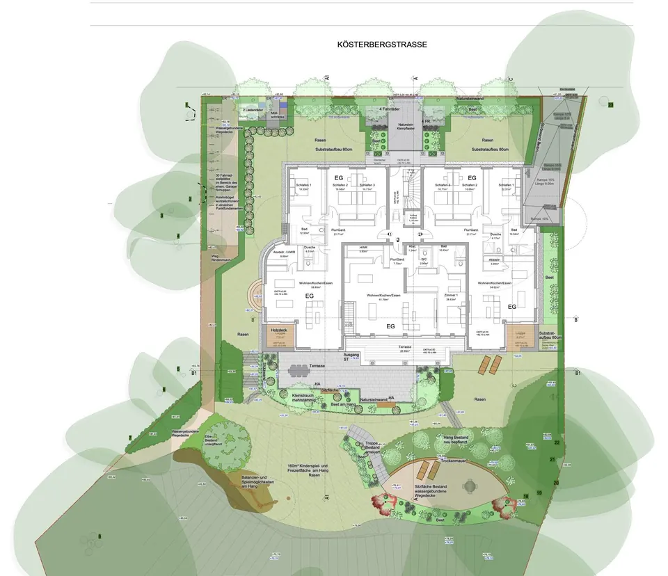 Grundstück Hamburg-Blankenese – Außenanlagenplan